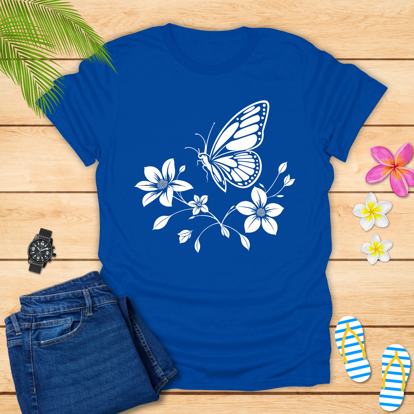 Butterfly Dancing On Petals T-Shirt